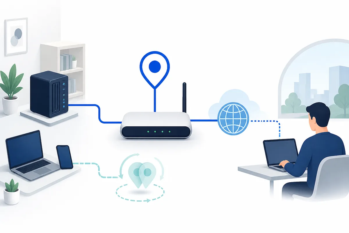 固定IP、動的IP、DHCP予約の違いを示すネットワーク概念図
